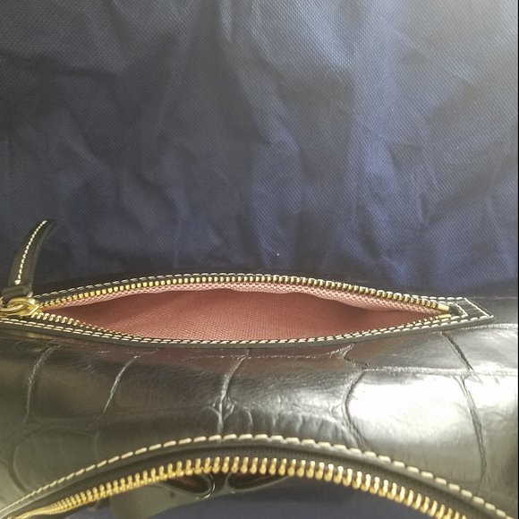 Dooney&Bourke black croc embossed leather bag EUC! - Picture 5 of 14
